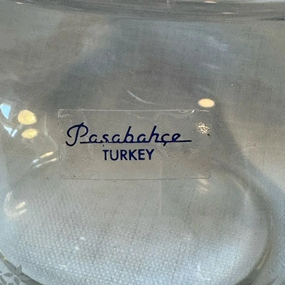 Vintage Stylesetter Handcut Crystal Glass Basket Bowl with Etched Floral Design